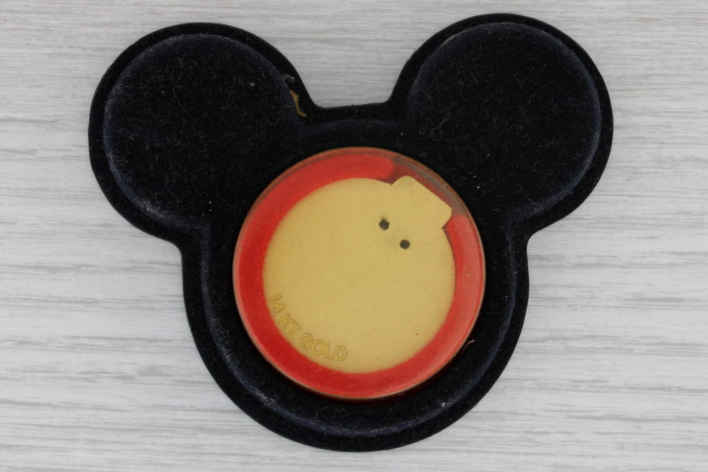 Gray Disney Fantasia Wizard Mickey Mouse Pendant 14k Gold Charm Box New Old Stock