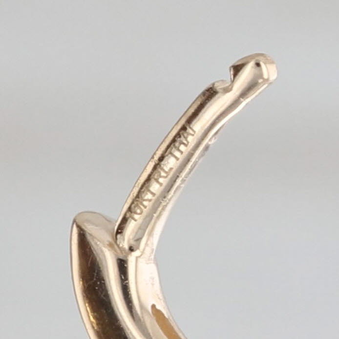 Oval Hoop Earrings 10k Yellow Gold Snap Top Hinged Hoops