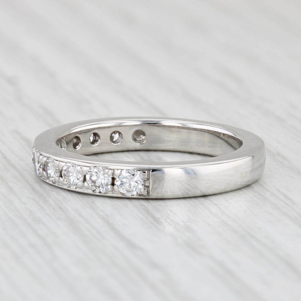 Light Gray 0.90ctw Diamond Wedding Band Platinum Size 7.25-7.5 Stackable Anniversary Ring