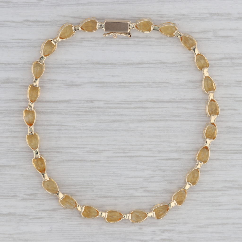 Gray 8.40ctw Orange Citrine Tennis Bracelet 14k Yellow Gold 7" 4.1mm