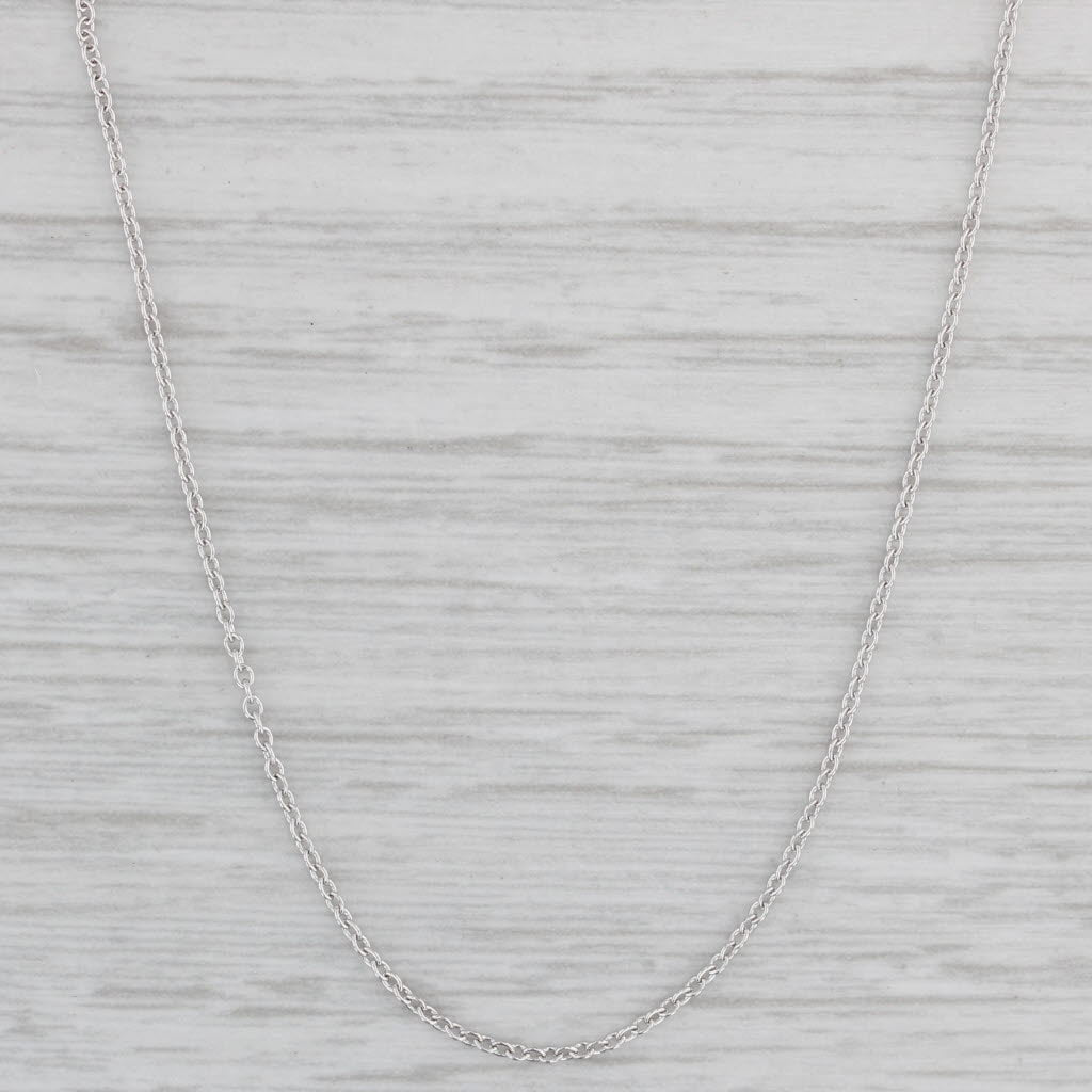 Gray New Adjustable Cable Chain Necklace 14k White Gold 16-18" 1.1mm