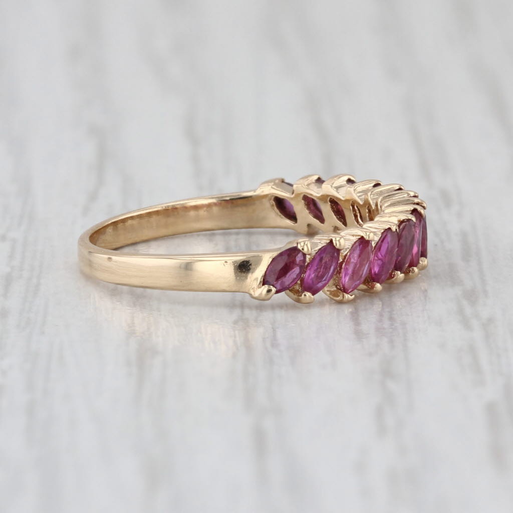 0.50ctw Ruby Stackable Band 14k Yellow Gold Size 5.25 Ring