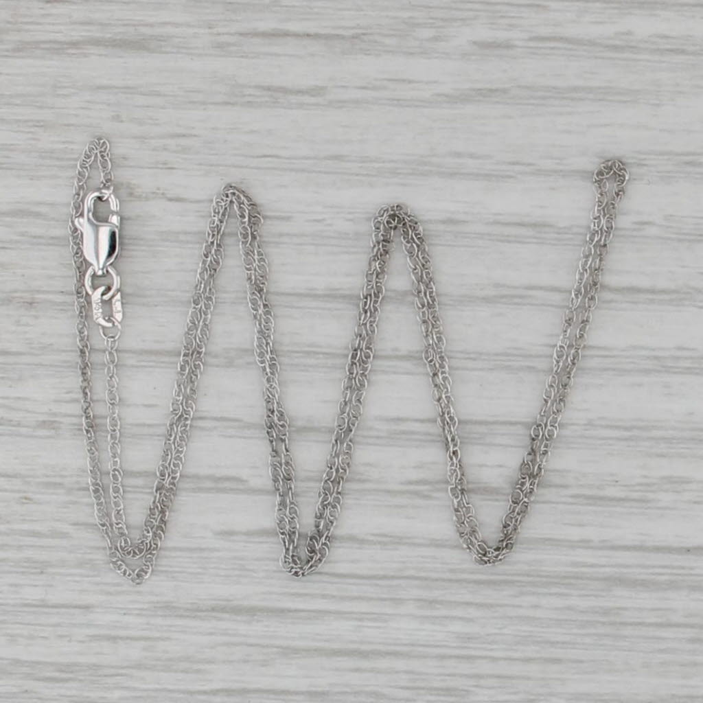 Fine Rope Chain Necklace 14k White Gold 18.5" 1.1mm