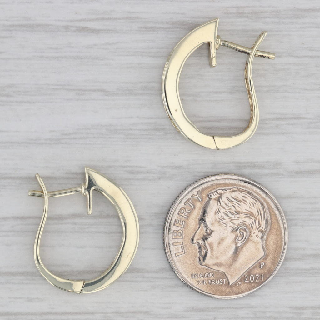 Gray 0.44ctw Diamond Hoop Earrings 14k Yellow Gold Snap Top Hoops