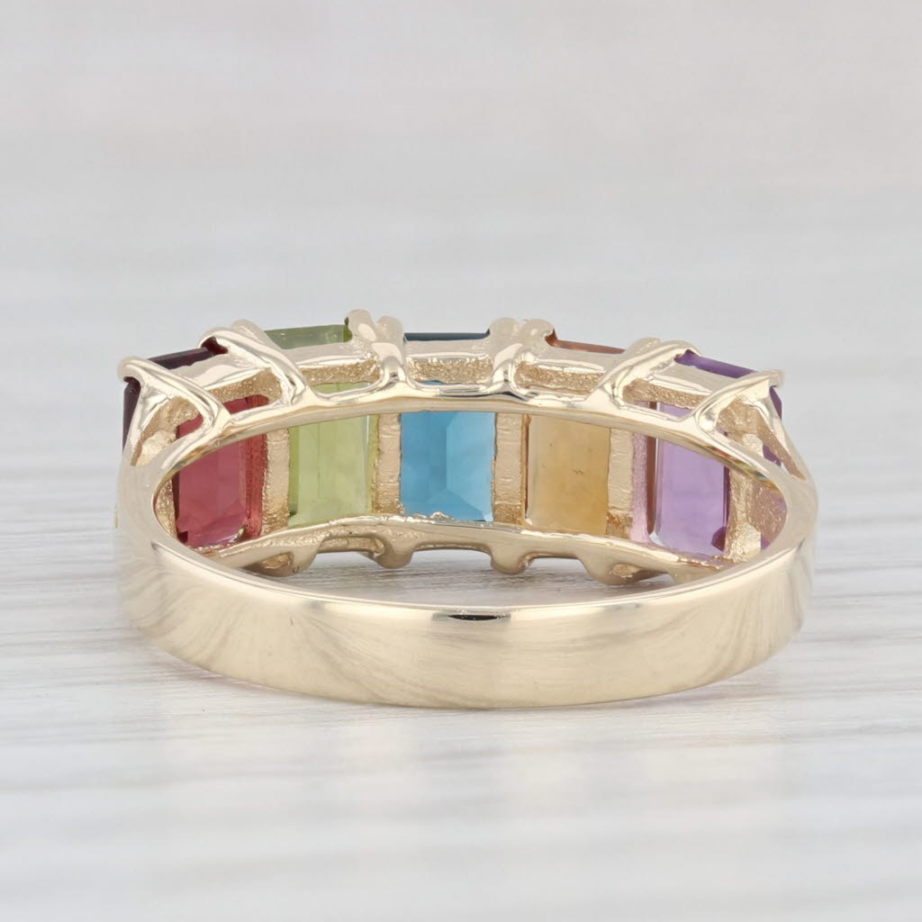 Light Gray 3ctw Rainbow Gemstone Ring 10k Gold Size 7 Amethyst Citrine Topaz Peridot Garnet