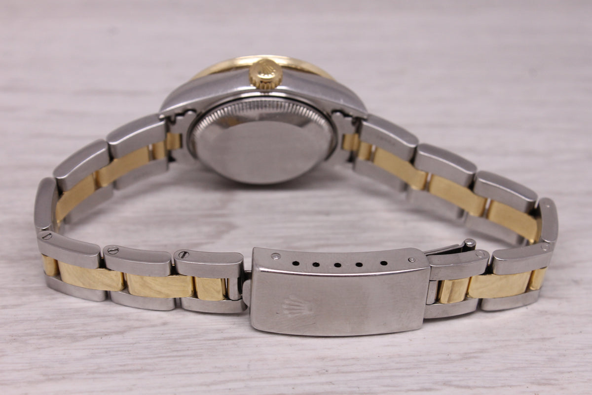 Rolex Datejust Ladies 26mm 79173 18k & Steel Watch Oyster Custom Diamond Bezel