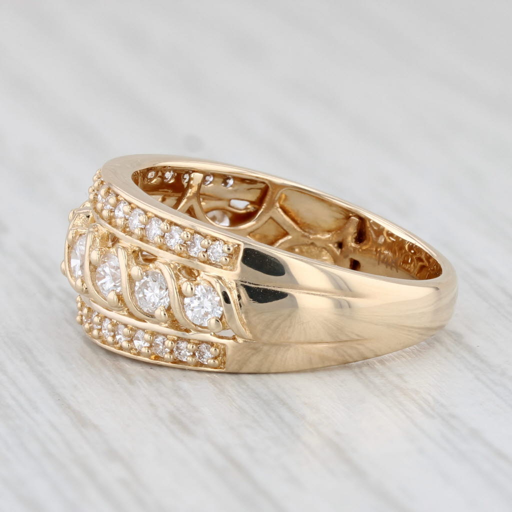 Light Gray 0.87ctw Diamond Ring 14k Yellow Gold Size 7.5 Stackable Anniversary Wedding Band