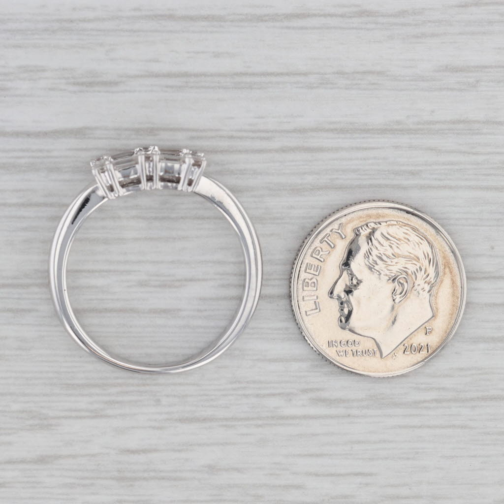 0.84ctw VS2 Diamond Baguette Ring 18k White Gold Size 7.75