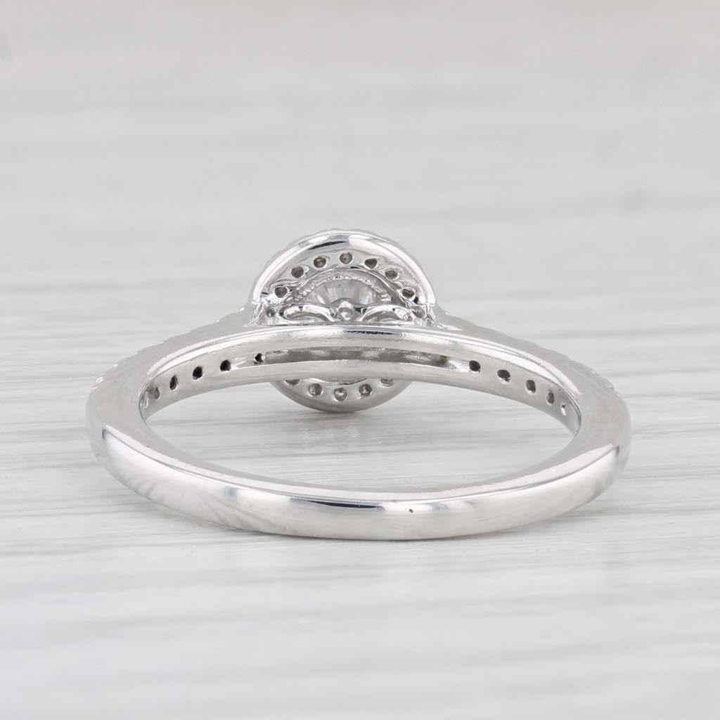 Light Gray 0.31ctw Diamond Halo Engagement Ring 10k White Gold Size 5.75-6