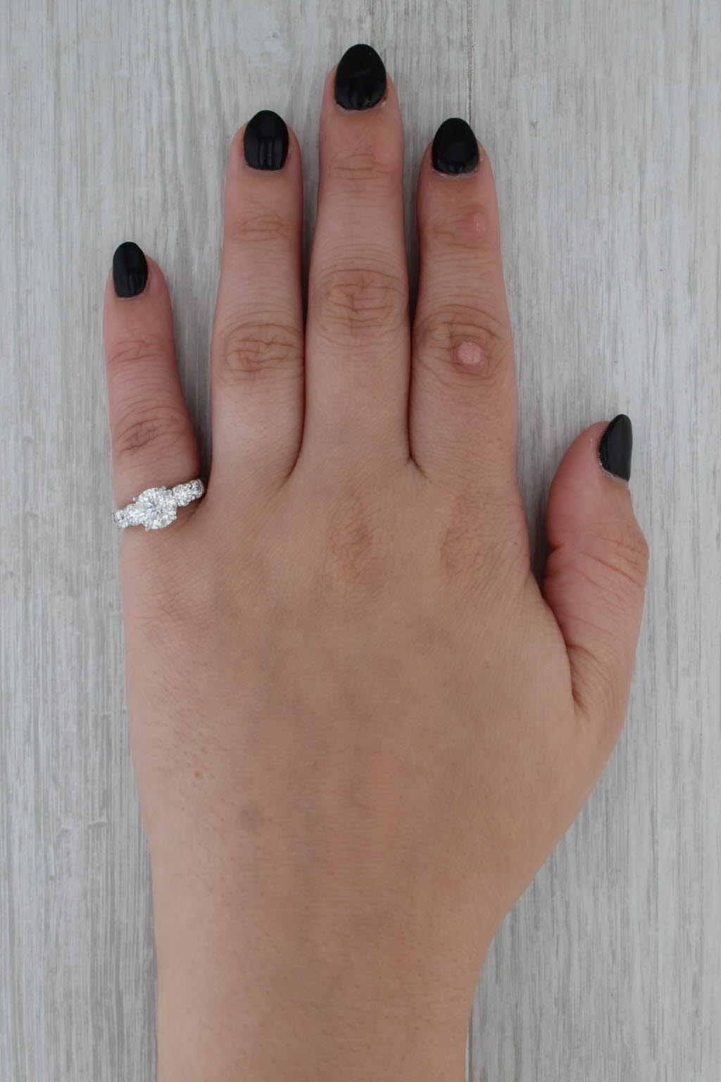 Vintage 2.47ctw Round Diamond Engagement Ring 14k White Gold Size 4.5