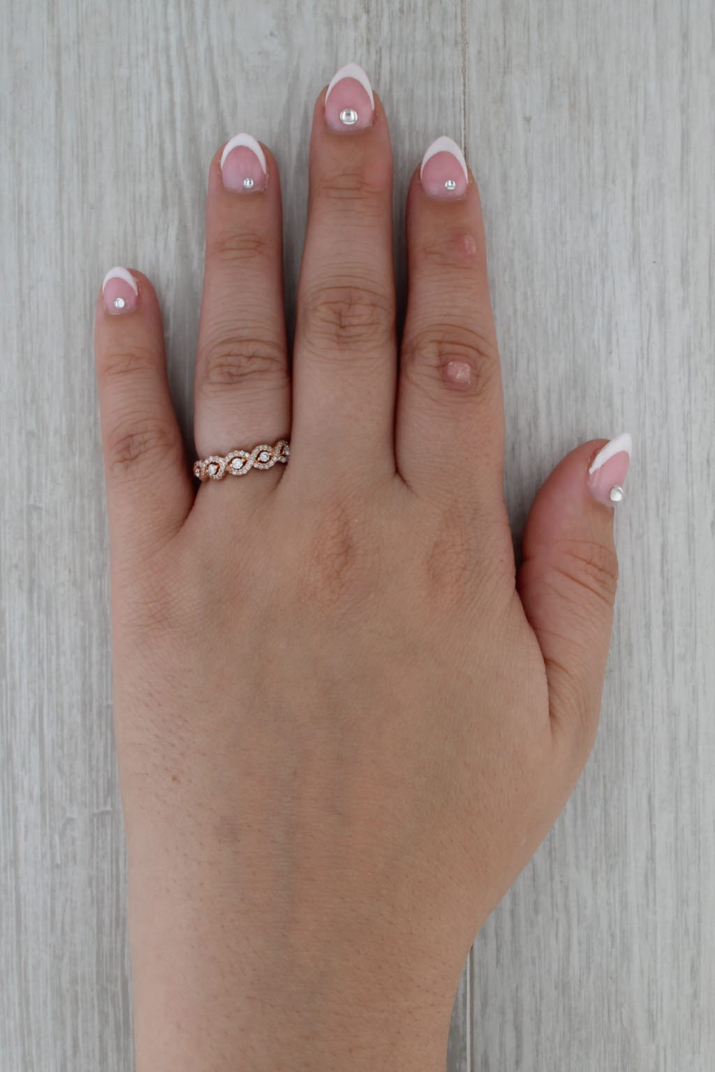 0.33ctw Diamond Stackable Ring 14k Rose Gold Size 6 Wedding Band