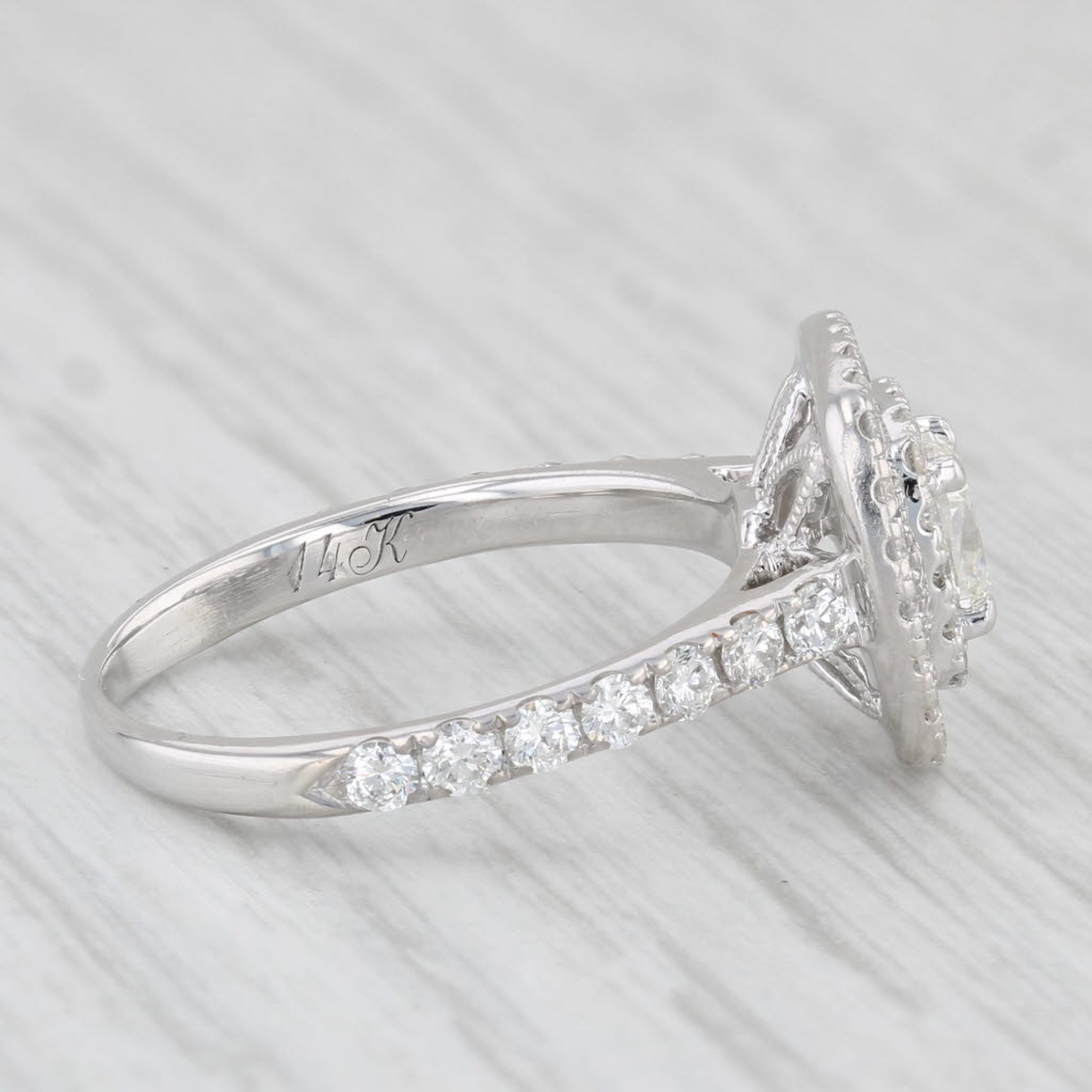 Light Gray Neil Lane 1.13ctw Diamond Halo Engagement Ring 14k White Gold Size 5.5