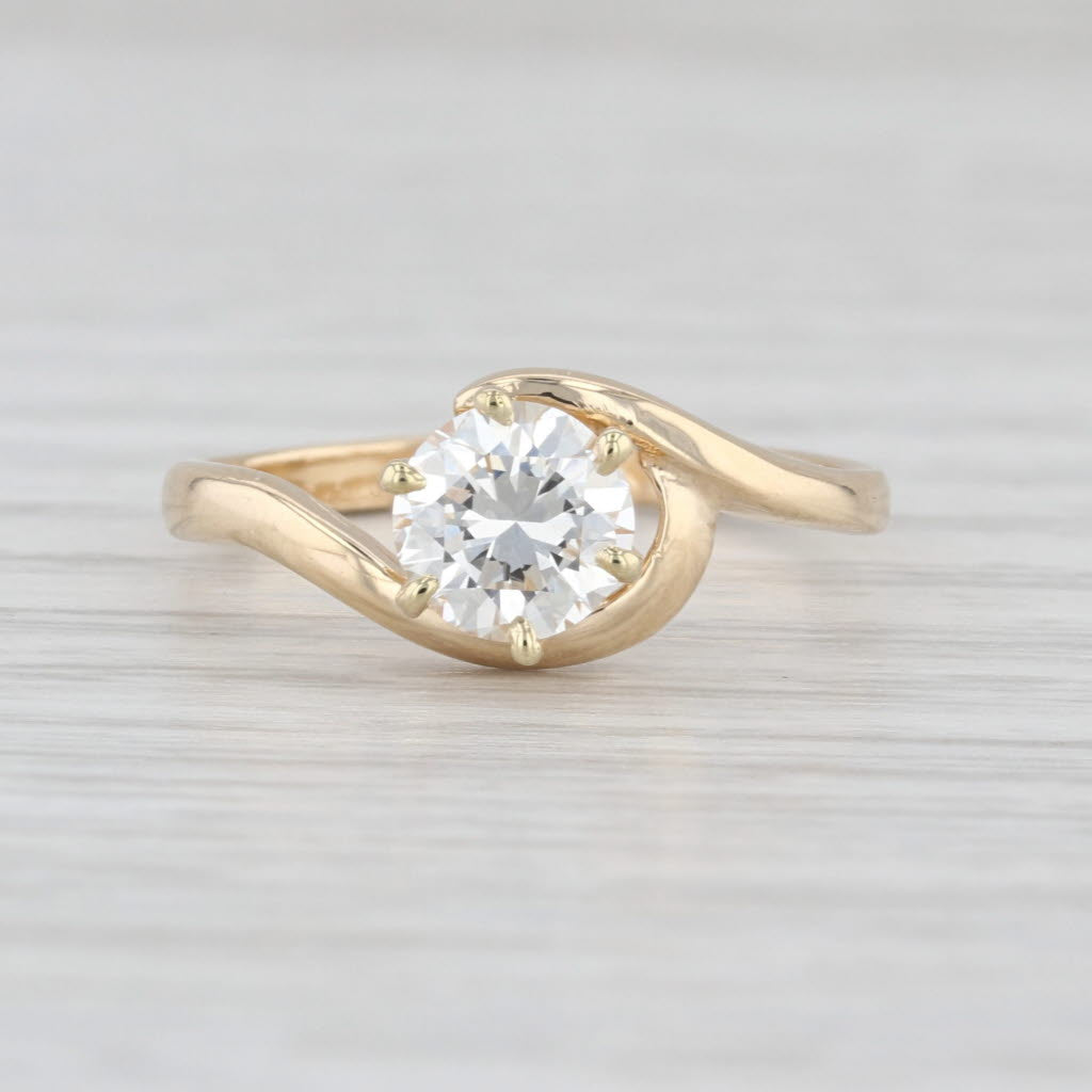 GIA 0.85ct VS2 Diamond Solitaire Engagement Ring 14k Yellow Gold Size 6.5 Bypass