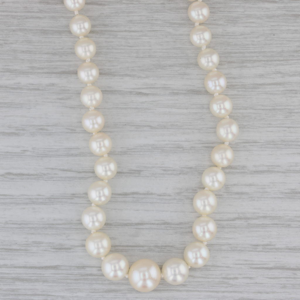 Gray Graduated Cultured Pearl Single Strand Necklace 14k Yellow Gold 20"