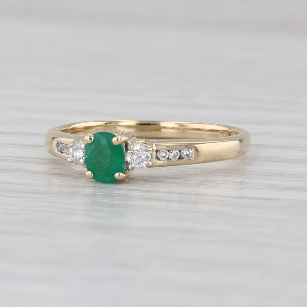 0.36ctw Emerald Diamond Ring 14k Yellow Gold Size 7 Engagement