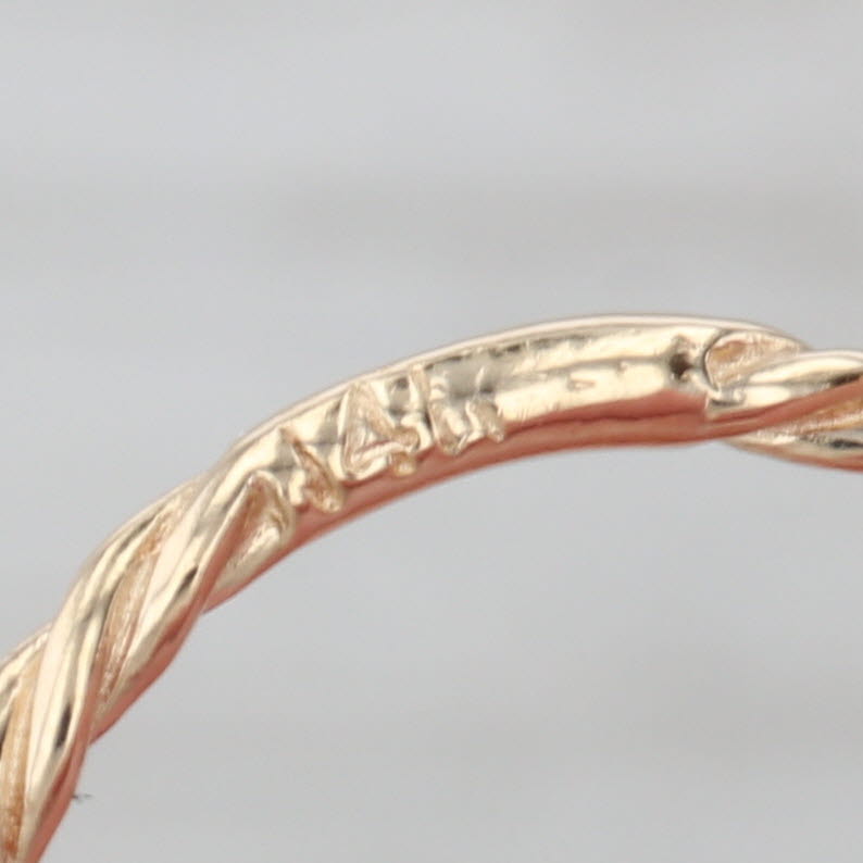 Diamond Bow Ring 14k Yellow Gold Size 8 Rope Band