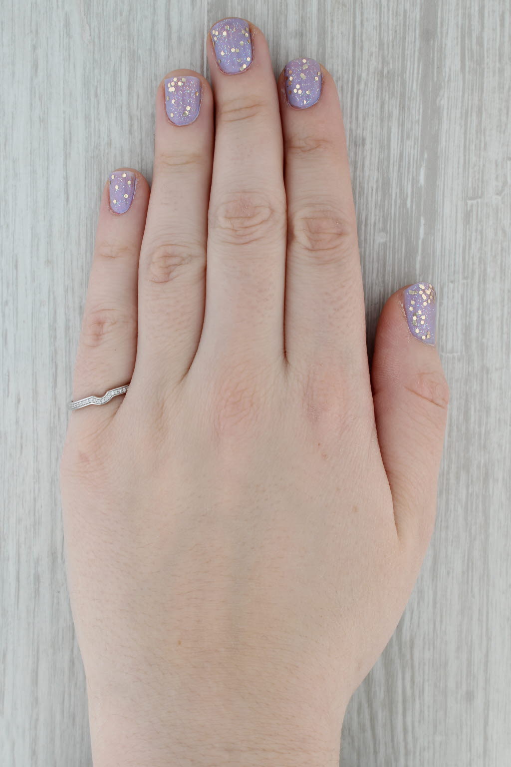 Dark Gray Diamond Ring Guard 14k White Gold Stackable Band Size 7 Wedding Anniversary