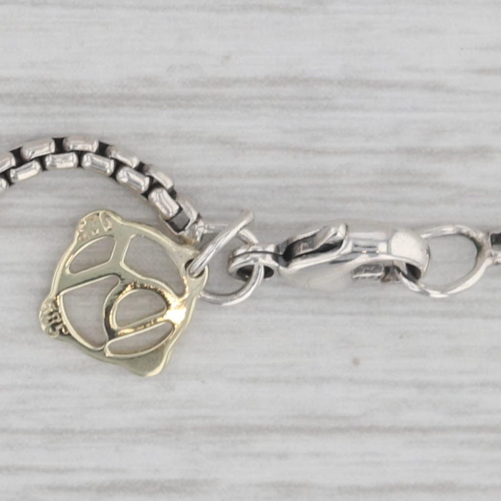 Gray David Yurman Classic Cable Heart Pendant Necklace Sterling Silver 14k Gold 18"