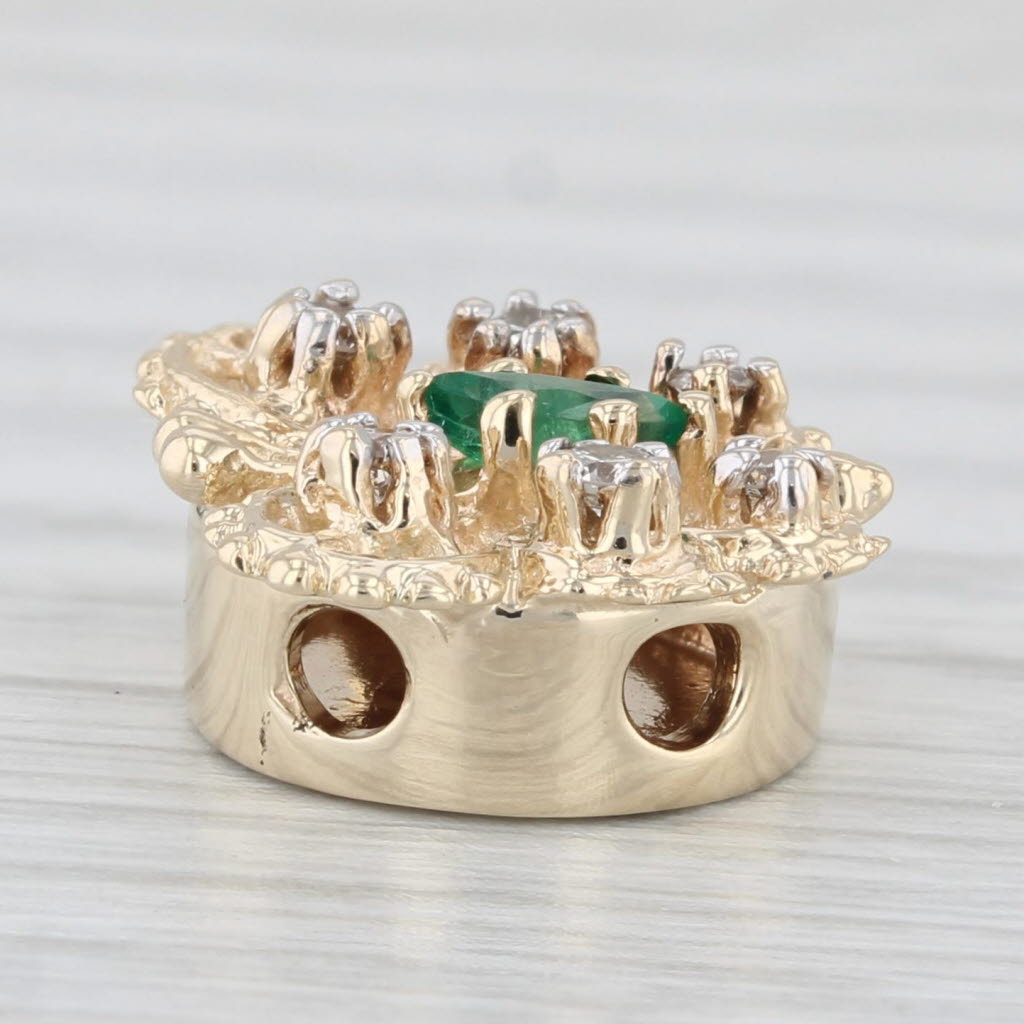 Light Gray Richard Klein 0.27ctw Emerald Diamond Butterfly Slide Bracelet Charm 10k Gold