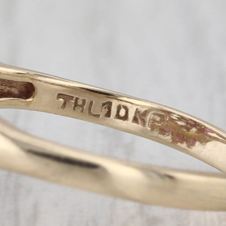 0.95ctw Ruby Sapphire Diamond Cluster Flower Ring 10k Yellow Gold Size 5.25