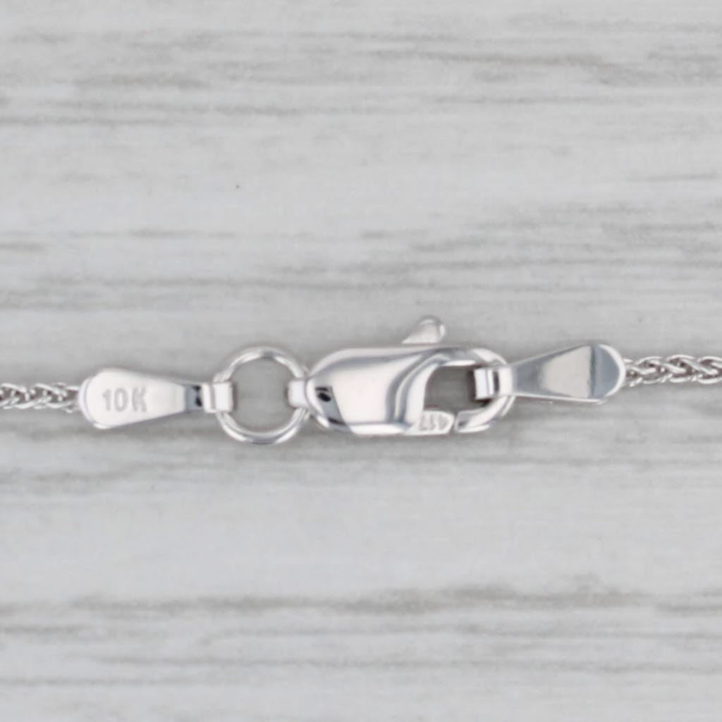 Gray New Wheat Chain Necklace 10k White Gold 16" 1mm