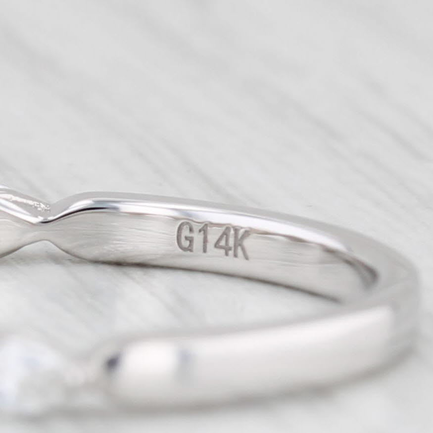 Light Gray New 0.49ctw Diamond Ring 14k White Gold Size 6.5 Stackable Wedding Band