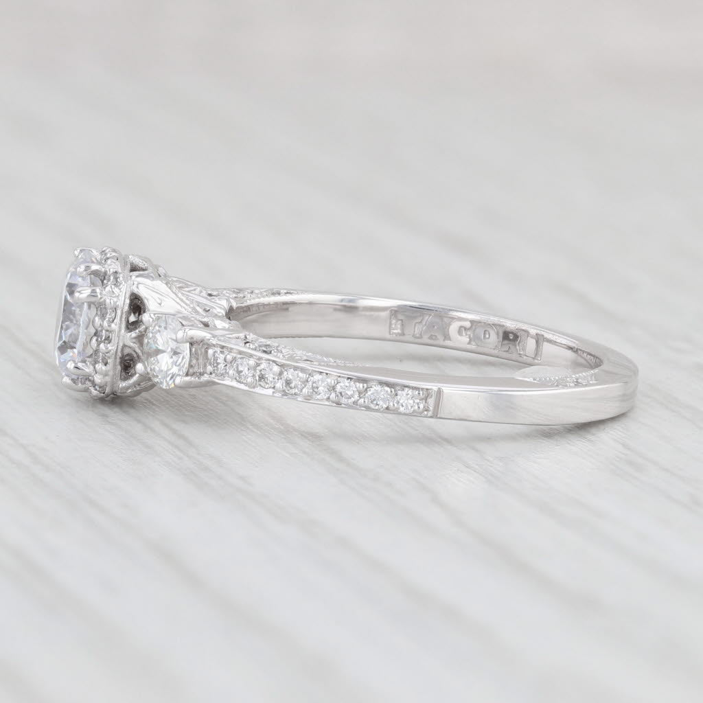 Light Gray New Tacori 0.48ctw Diamond Round Semi Mount Engagement Ring 18k White Gold