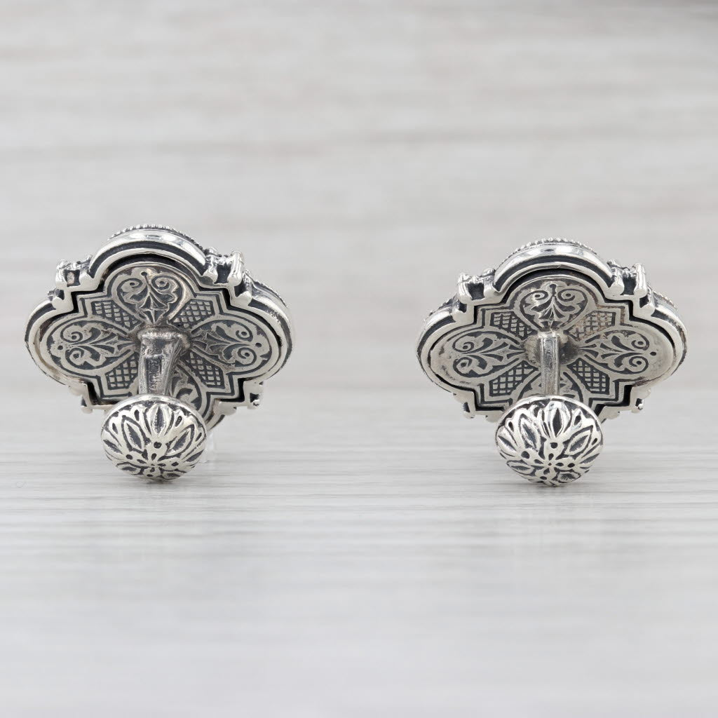Ornate Openwork Sterling Silver 18k Yellow Gold Konstantino Cufflinks