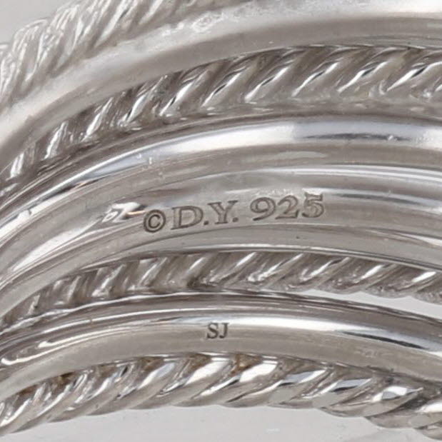 0.30ctw Diamond David Yurman Crossover Ring Sterling Silver Multi-Band Size 9.25