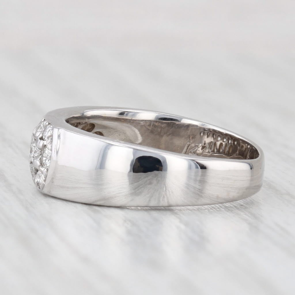 Light Gray 0.47ctw Diamond Wedding Band 14k White Gold Size 5.5 Stackable Ring