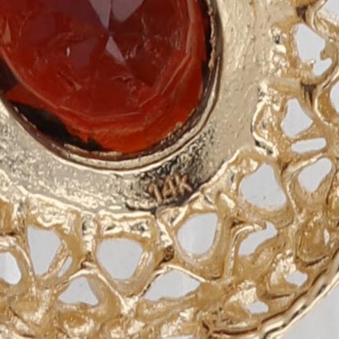 1.25ct Garnet Oval Solitaire Pendant 14k Yellow Gold Small Drop