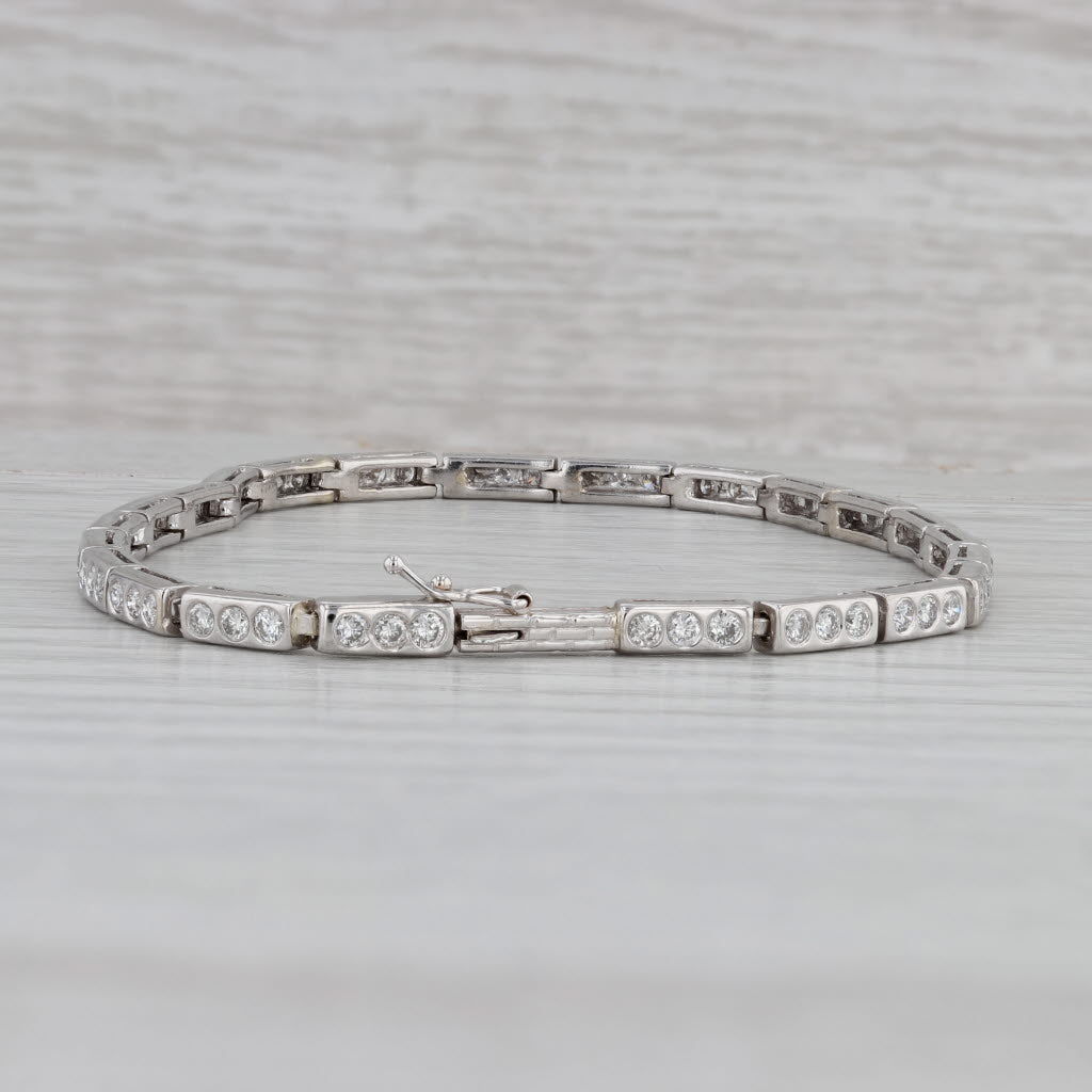 Gray 1.70ctw Diamond Tennis Bracelet 14k White Gold 7.5" 3mm