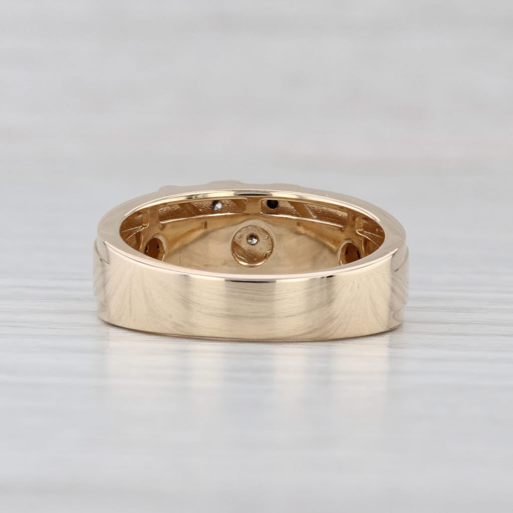 New 0.27ctw Champagne Brown Black Diamond Ring 10k Yellow Gold Size 9.75