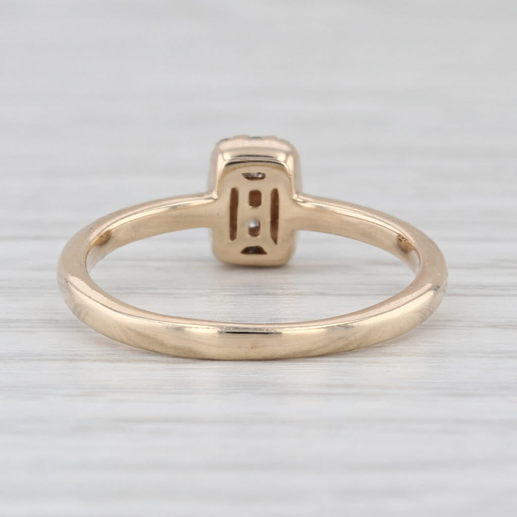 0.22ctw Diamond 2-Stone Halo Ring 10k Yellow Gold Size 6