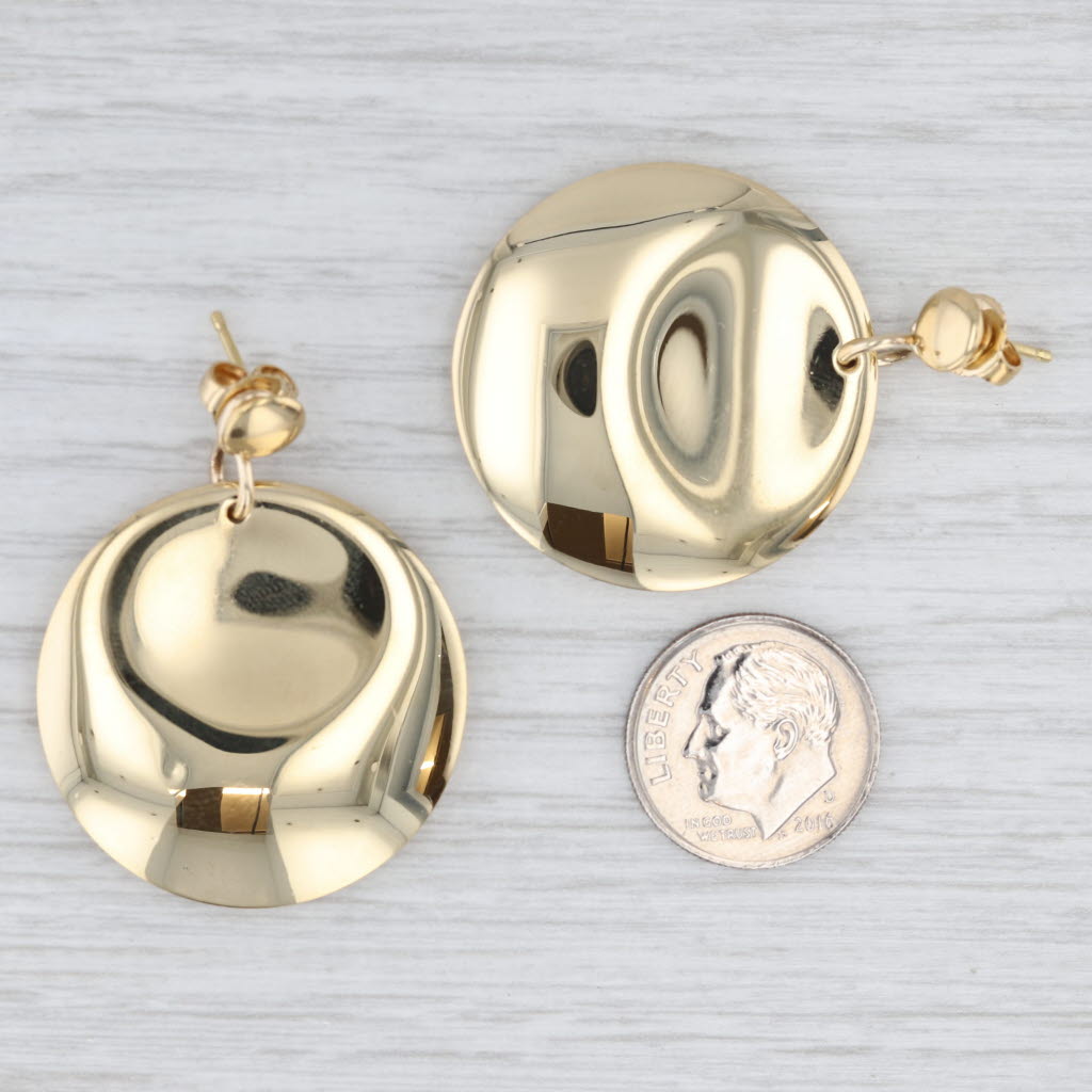 Light Gray Tiffany & Co Elsa Peretti Large Circle Dangle Earrings 18k Yellow Gold Drops