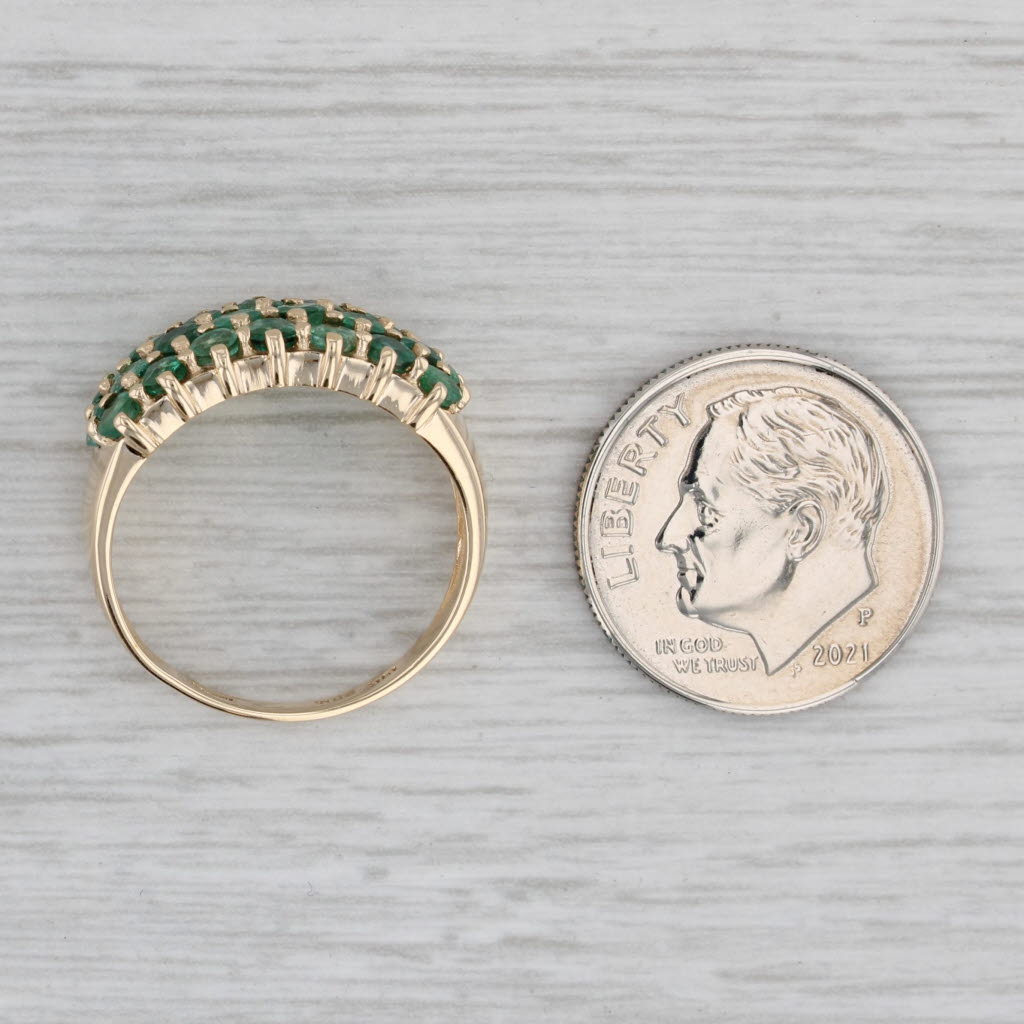 Gray 1.48ctw Emerald Cluster Ring 10k Yellow Gold Size 6.25