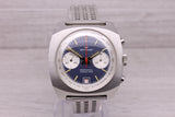Vintage Wittnauer Professional Chrono-Date Mens40mm Steel Chronograph Watch RARE