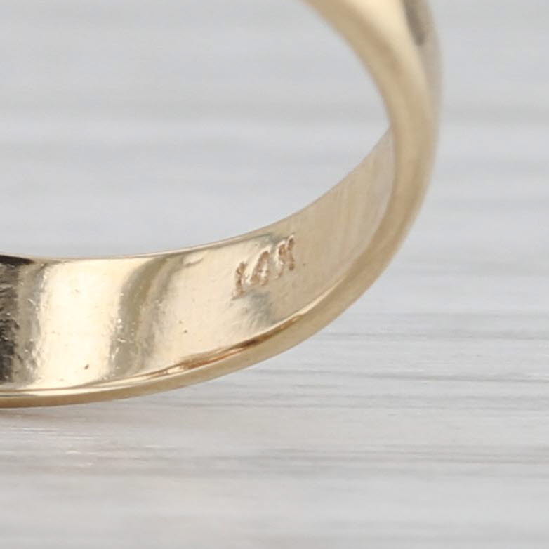 Coral Jade Cabochons Cluster Ring 14k Yellow Gold Size 6 Diamond Accents