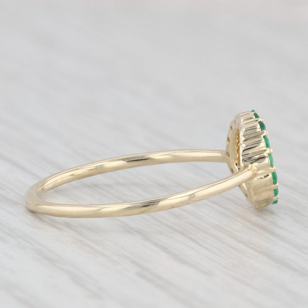 Light Gray New 0.15ctw Emerald Circle Ring 10k Yellow Gold Size 7