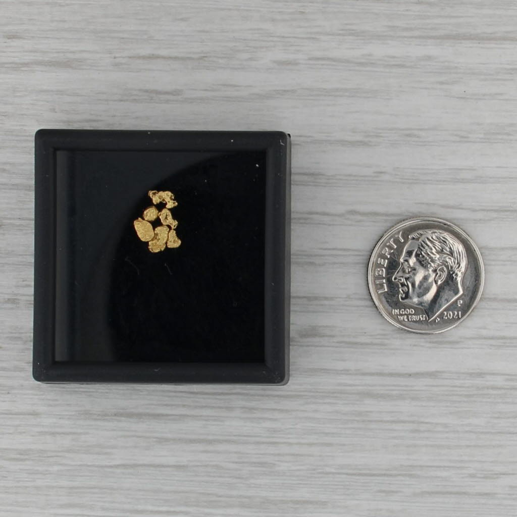 Placer 18k Yellow Gold Alaskan Gold Nuggets in Display Box