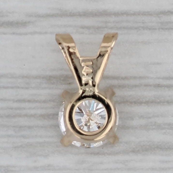 Dark Gray New 0.50ct Round Diamond Solitaire Pendant 14k Yellow Gold Small Drop