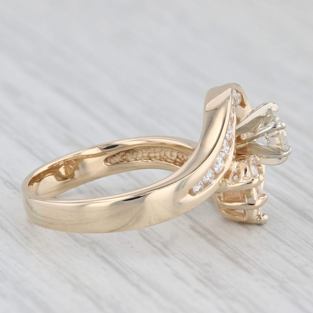 Light Gray 1.05ctw VS2 Diamond Engagement Ring 14k Gold Round Elegant Abstract Size 6.75