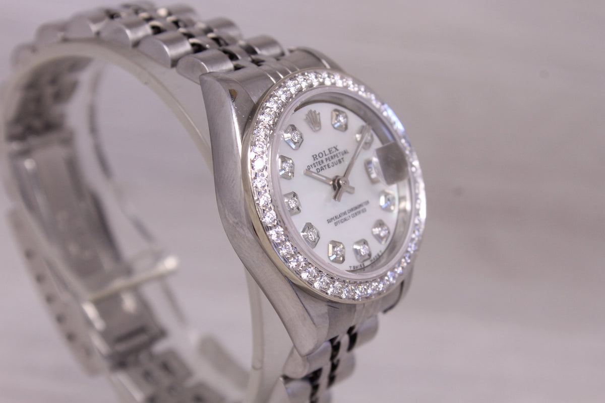 2000 Rolex Datejust 79174 Ladies Watch Jubilee Custom MOP Diamond Dial Bezel