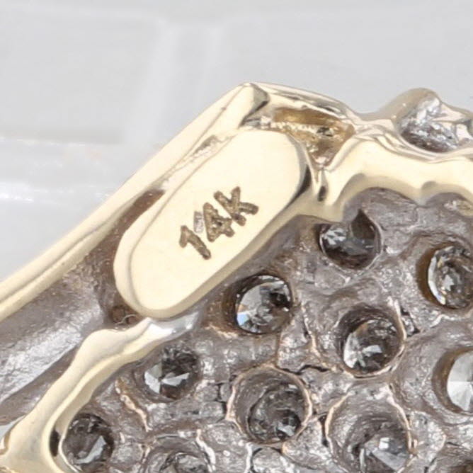 0.23ctw Diamond Cluster Pendant 14k Yellow Gold Small Drop