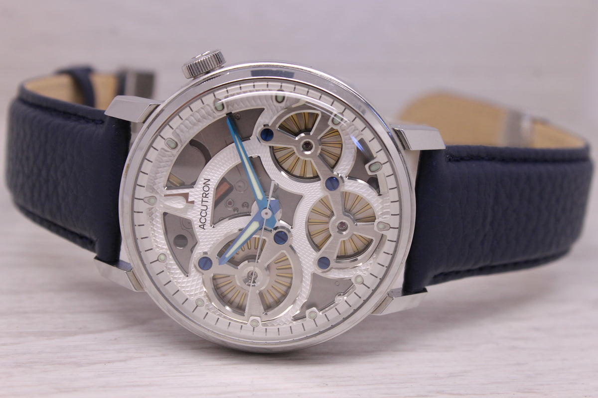 Bulova Accutron Electrostatic Spaceview Evolution Blue 43.5mm 26A209 Box & More