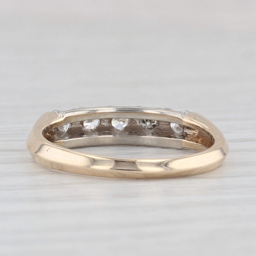 Light Gray 0.20ctw Vintage Diamond Ring 14k Yellow Gold Size 6 Stackable Wedding Band