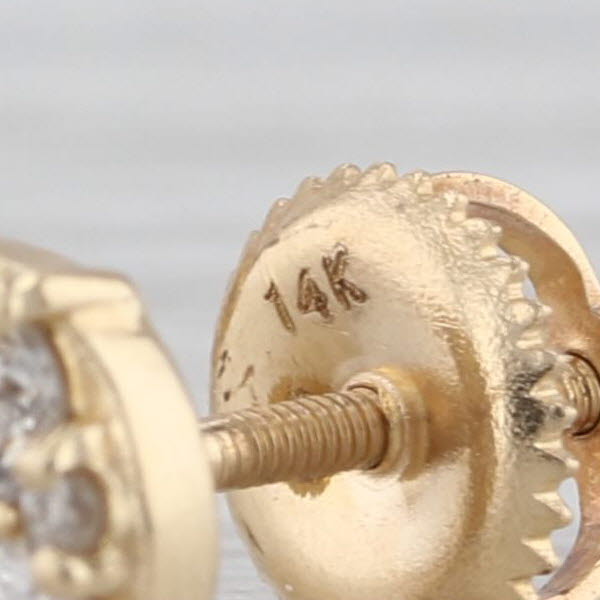 0.70ctw Diamond Cluster Stud Earrings 14k Yellow Gold Screw Back Studs