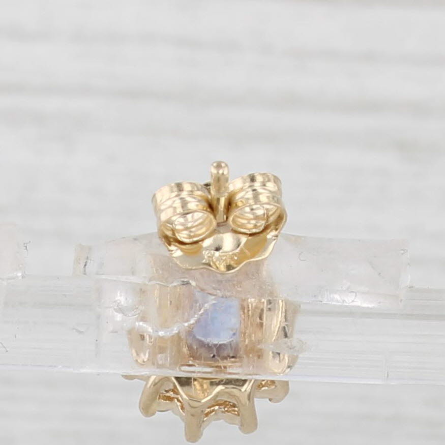 Light Gray 0.75ctw Tanzanite Diamond Halo Stud Earrings 14k Yellow Gold