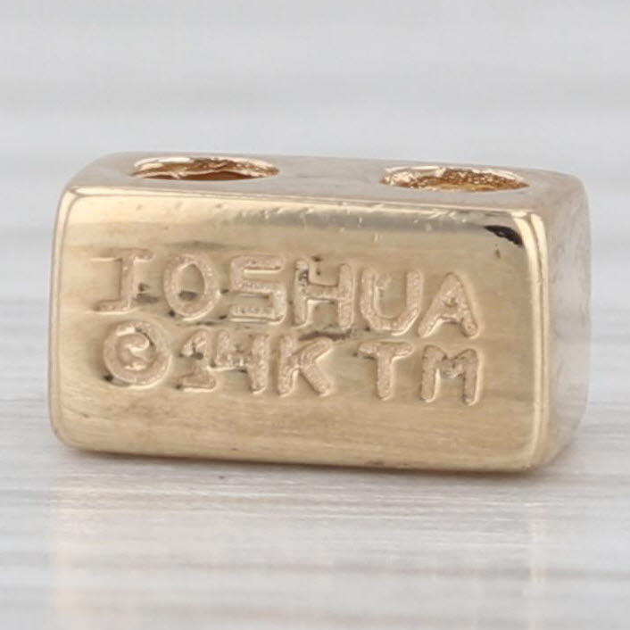 Joshua Diamond Small Spacer Slide Bracelet Charm 14k Yellow Gold Vintage