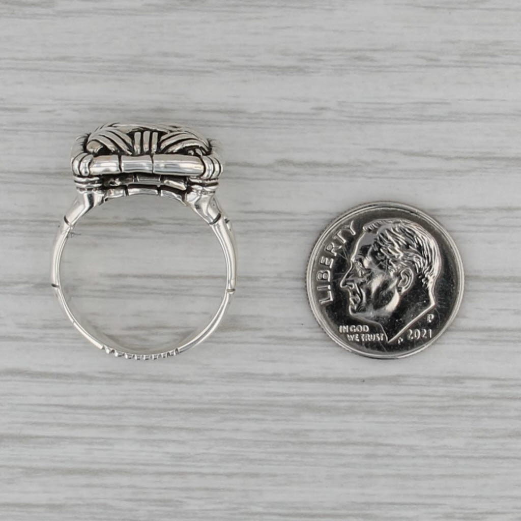 John Hardy Woven Bamboo Ring Sterling Silver Size 8-8.25 Statement